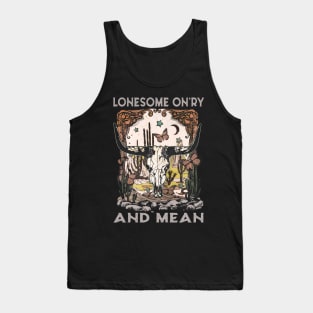 Lonesome On'ry And Mean Bull Head Cactus Tank Top